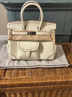 Canvas cargo style handbag H style BK